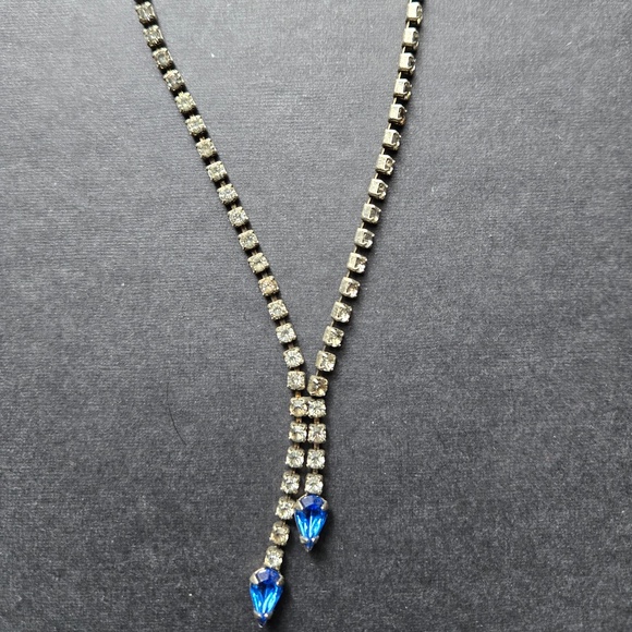 Costume Jewelry - Diamond and Sapphire Lariat - Picture 1 of 4